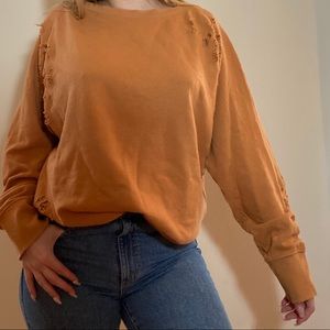 Free People Distressed crewneck